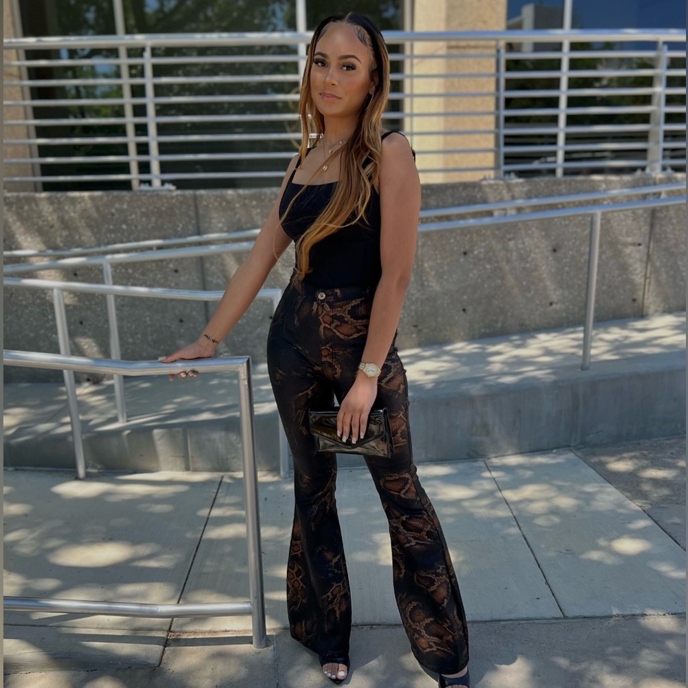 Statement Flare Pants | Snake Print | JoJo Couture